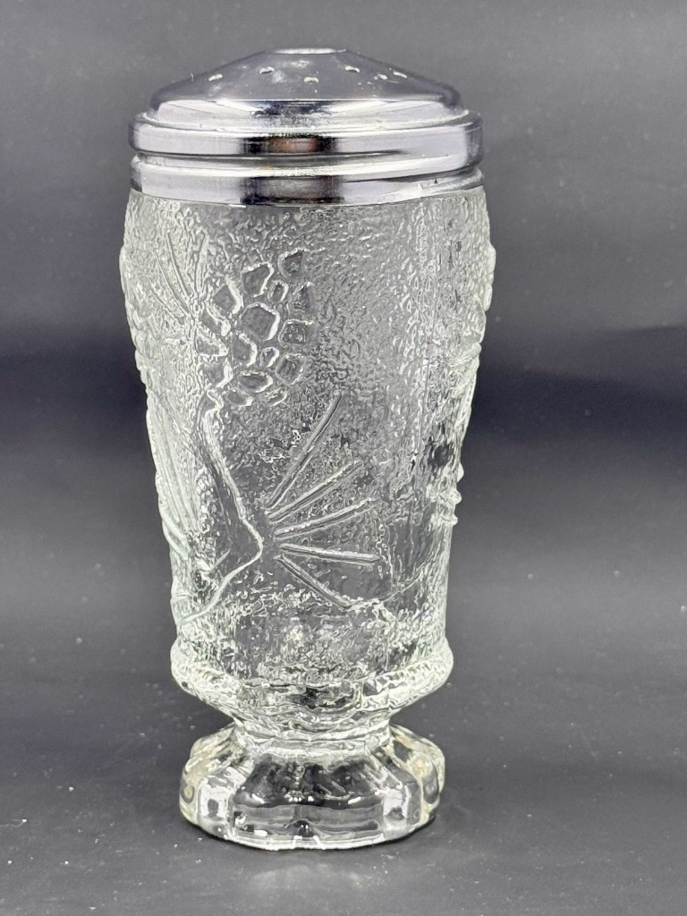 VTG Tiara Glass Clear Salt Shaker Only Ponderosa Pine Patter 4 1/2 inches tall